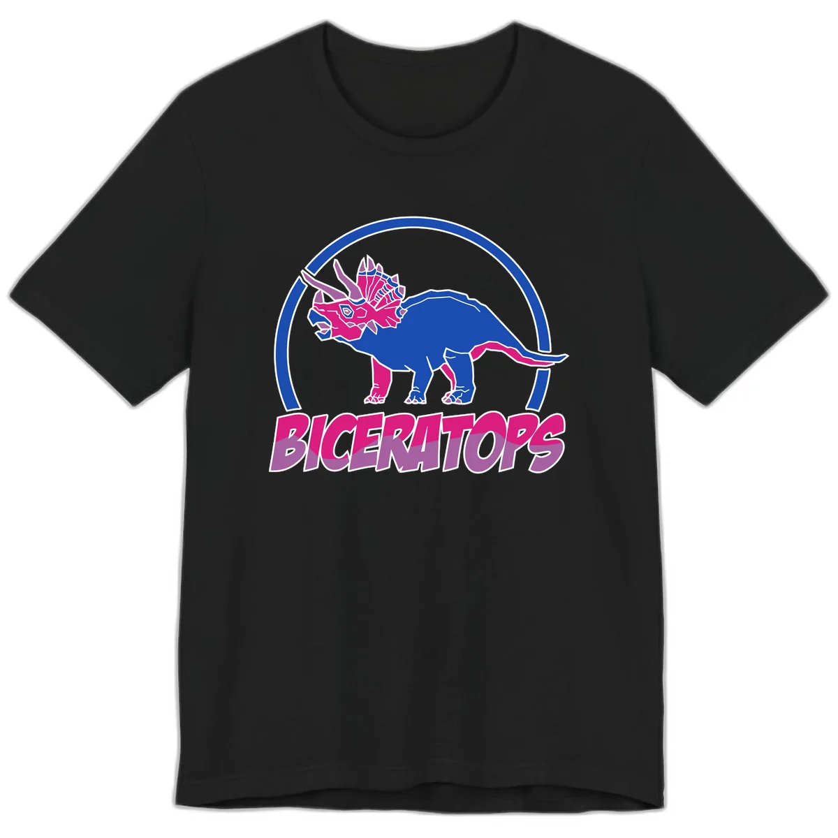 Triceratops Pride Dinosaur Logo Premium T-Shirt in Black