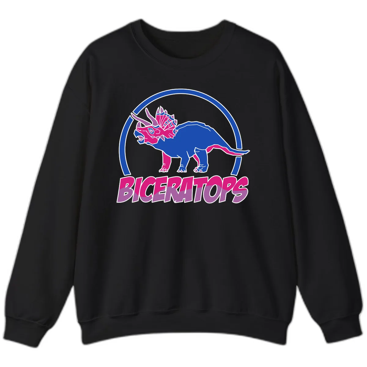 Triceratops Pride Dinosaur Logo Sweatshirt in Black