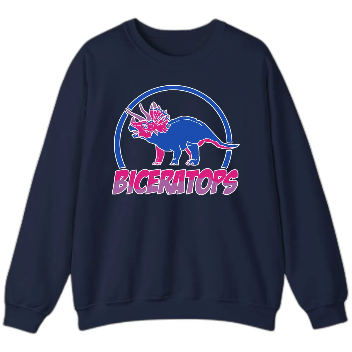 Triceratops Pride Dinosaur Logo Sweatshirt in Navy