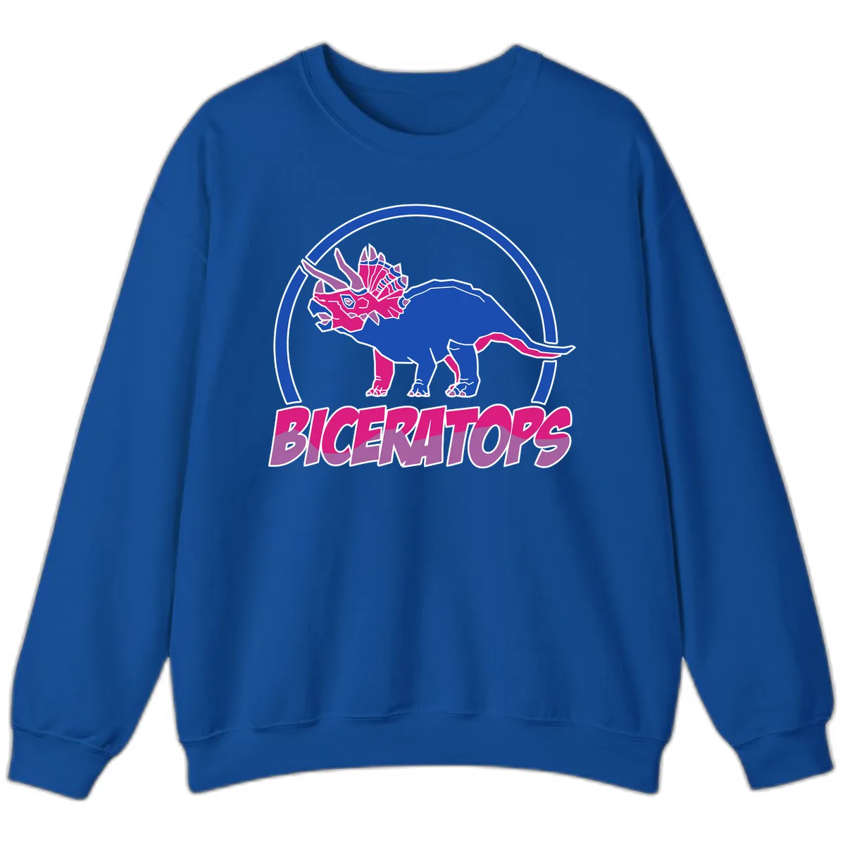 Triceratops Pride Dinosaur Logo Sweatshirt in Royal