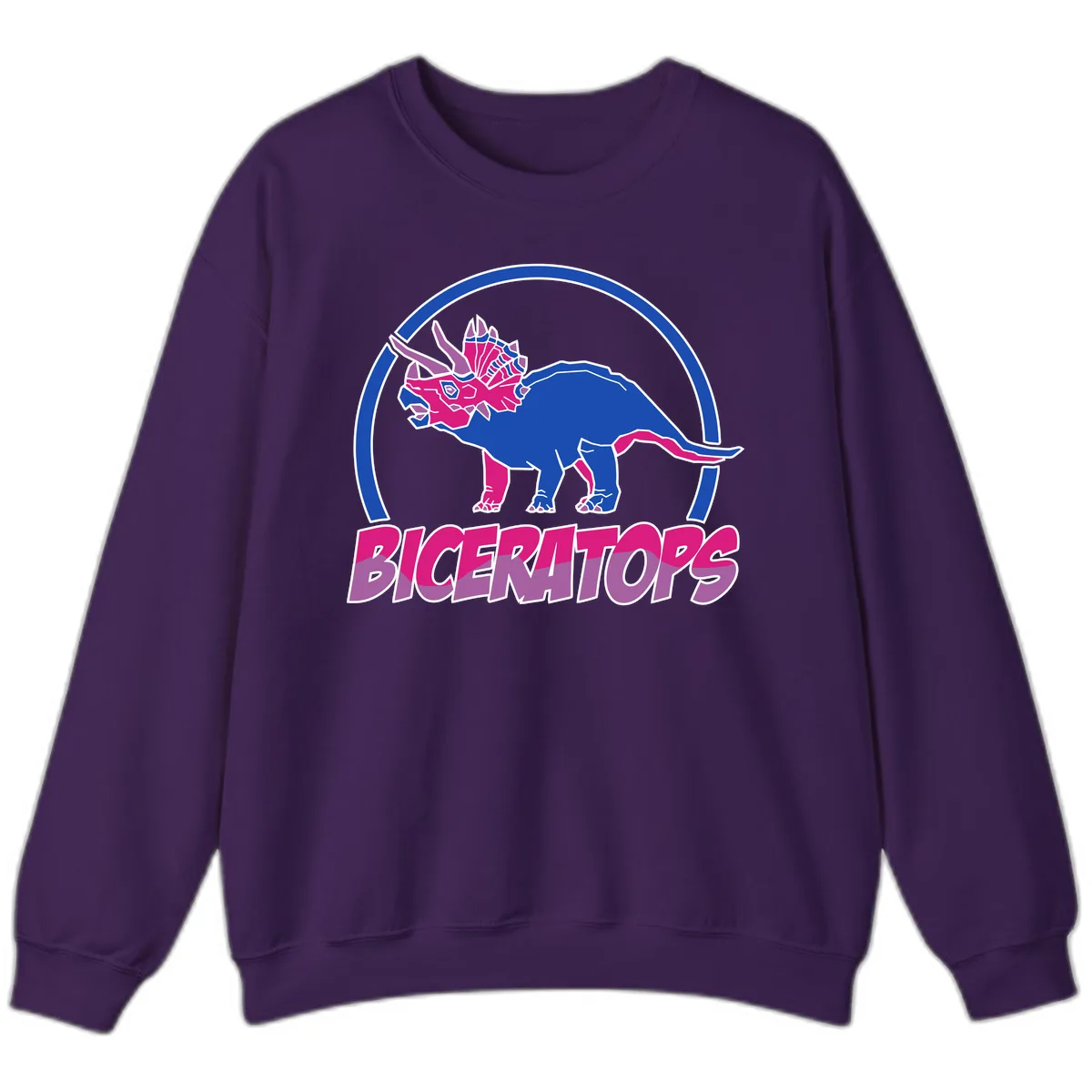 Triceratops Pride Dinosaur Logo Sweatshirt in Purple