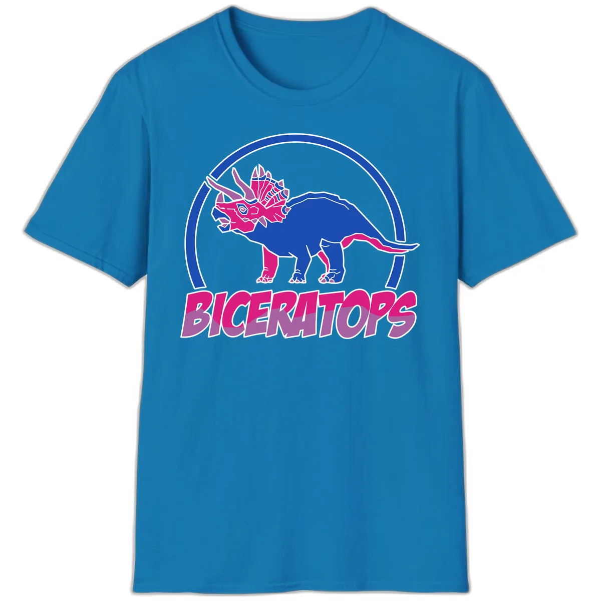 Triceratops Pride Dinosaur Logo T-Shirt in Sapphire
