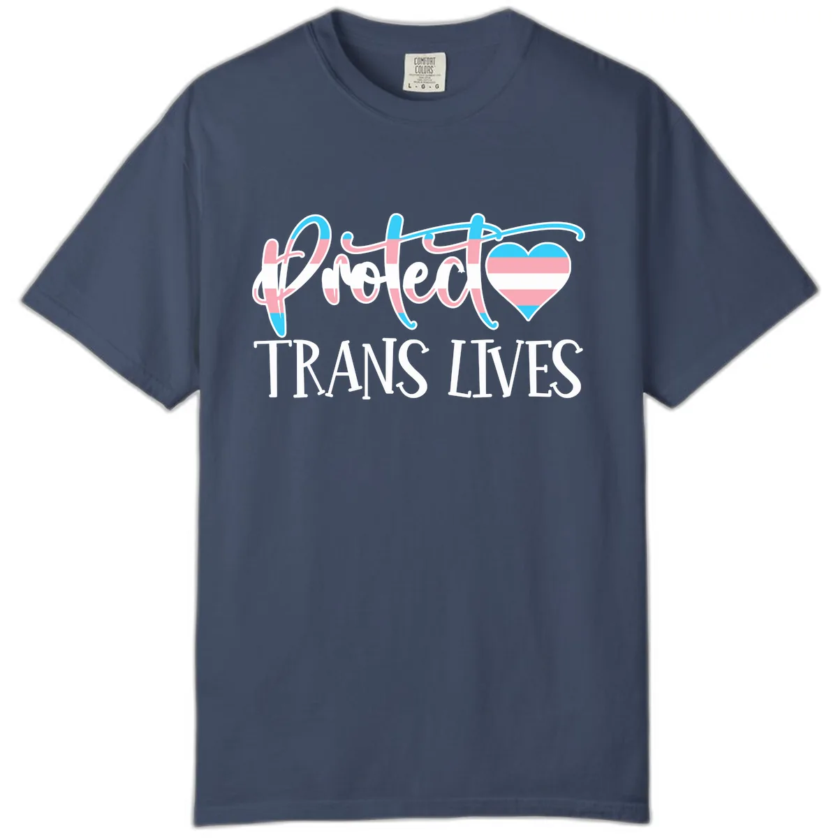 I Heart Trans Lives Comfort Color in Midnight
