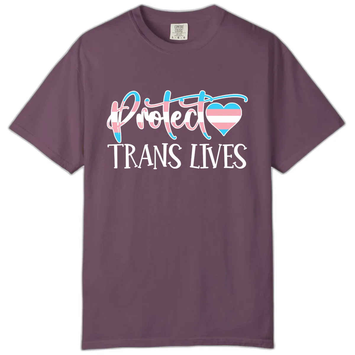 I Heart Trans Lives Comfort Color in Berry