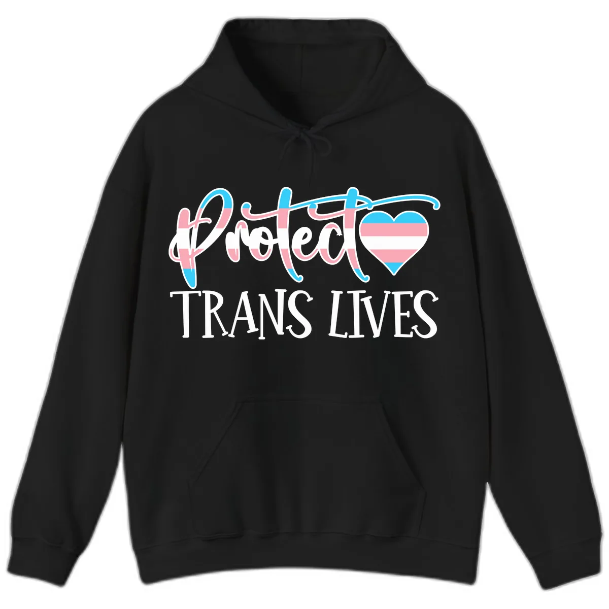 I Heart Trans Lives Hoodie in Black