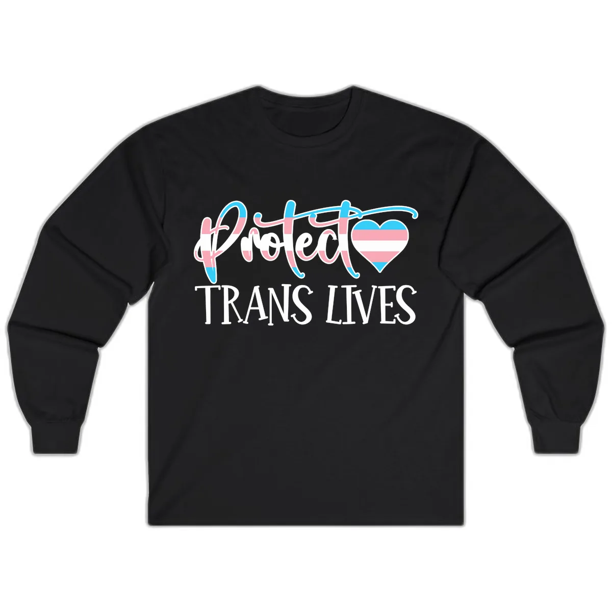 I Heart Trans Lives Long Sleeve in Black
