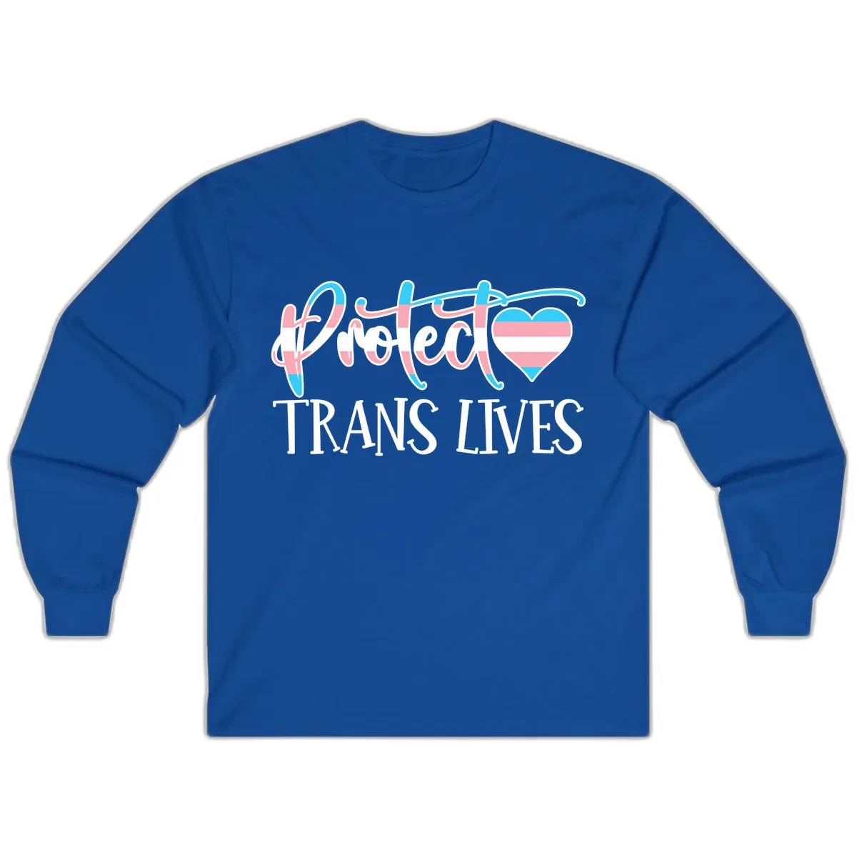 I Heart Trans Lives Long Sleeve in Royal