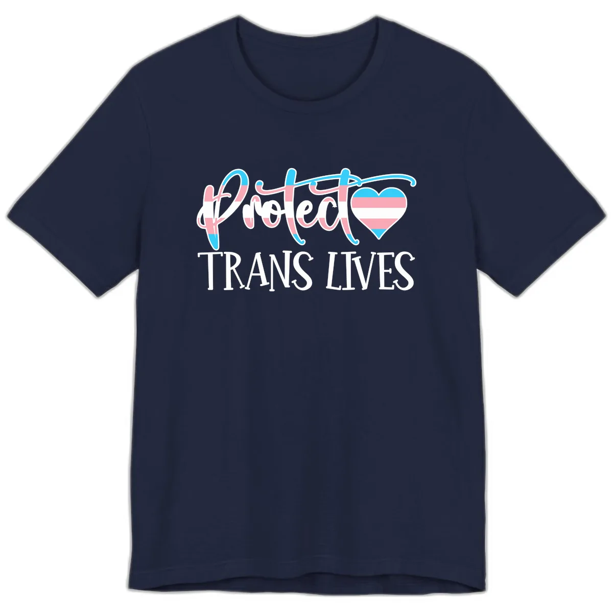 I Heart Trans Lives Premium T-Shirt in Navy