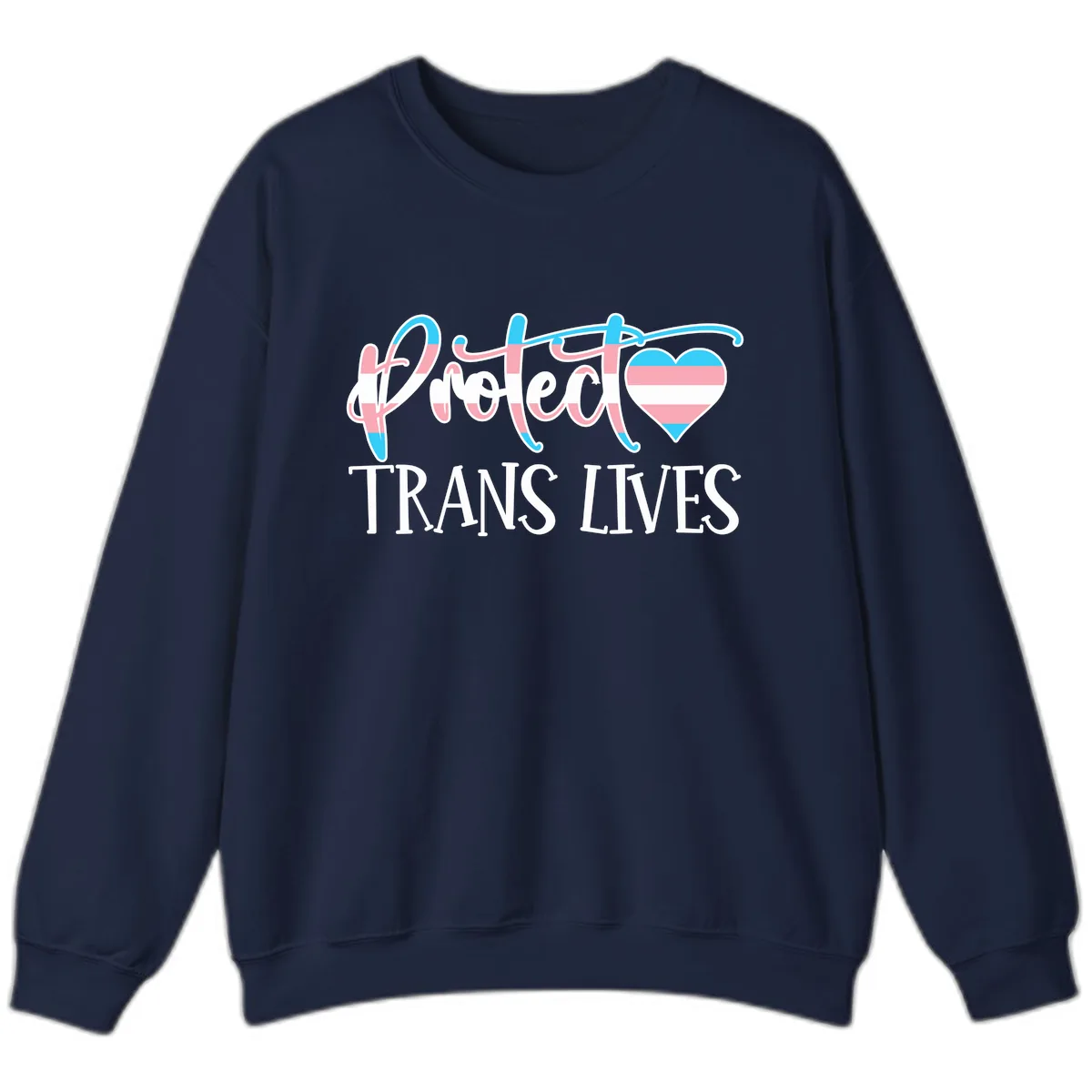 I Heart Trans Lives Sweatshirt in Navy