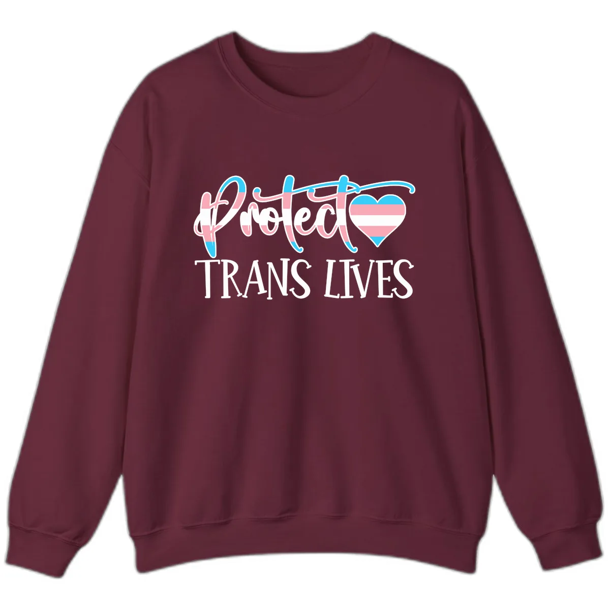 I Heart Trans Lives Sweatshirt in Maroon