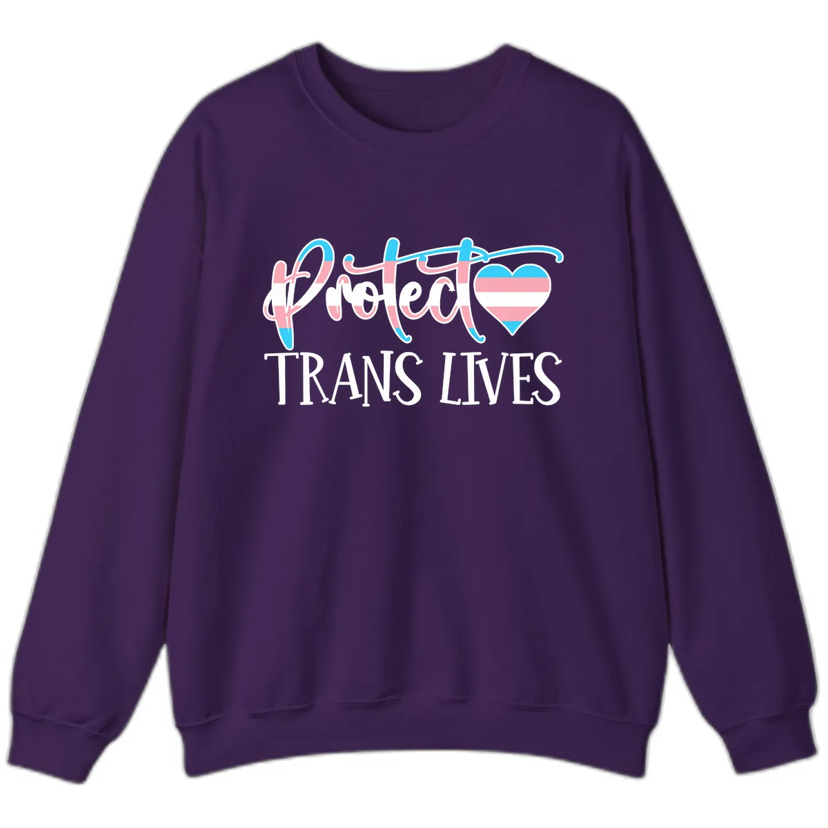 I Heart Trans Lives Sweatshirt in Purple