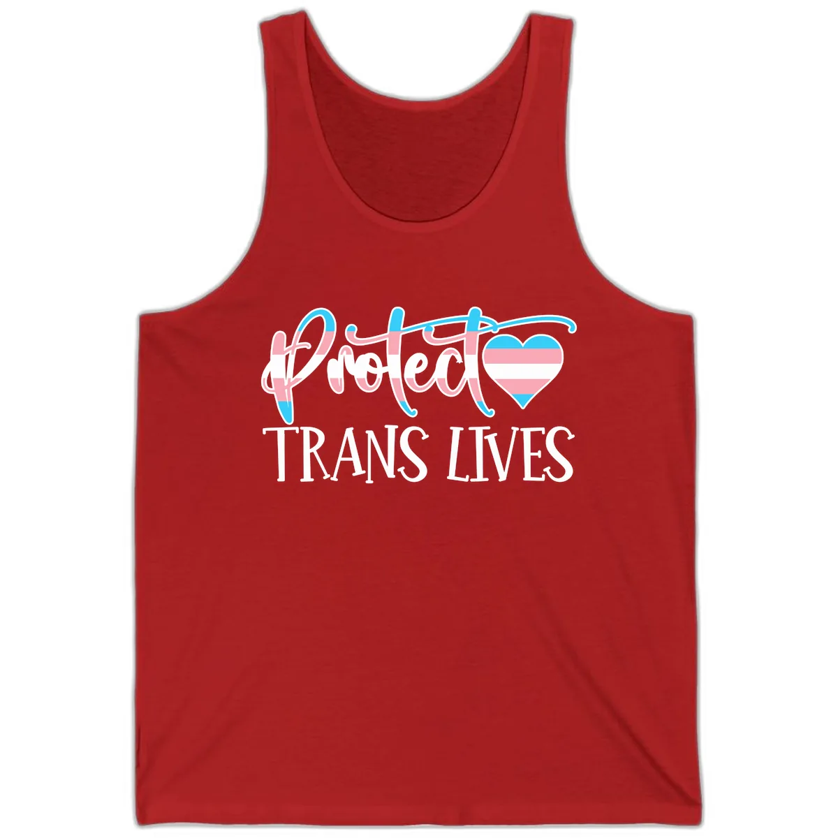 I Heart Trans Lives Tank in Red