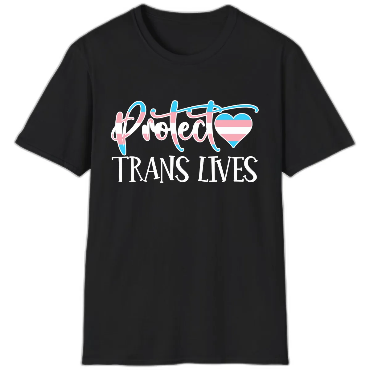 I Heart Trans Lives T-Shirt in Black