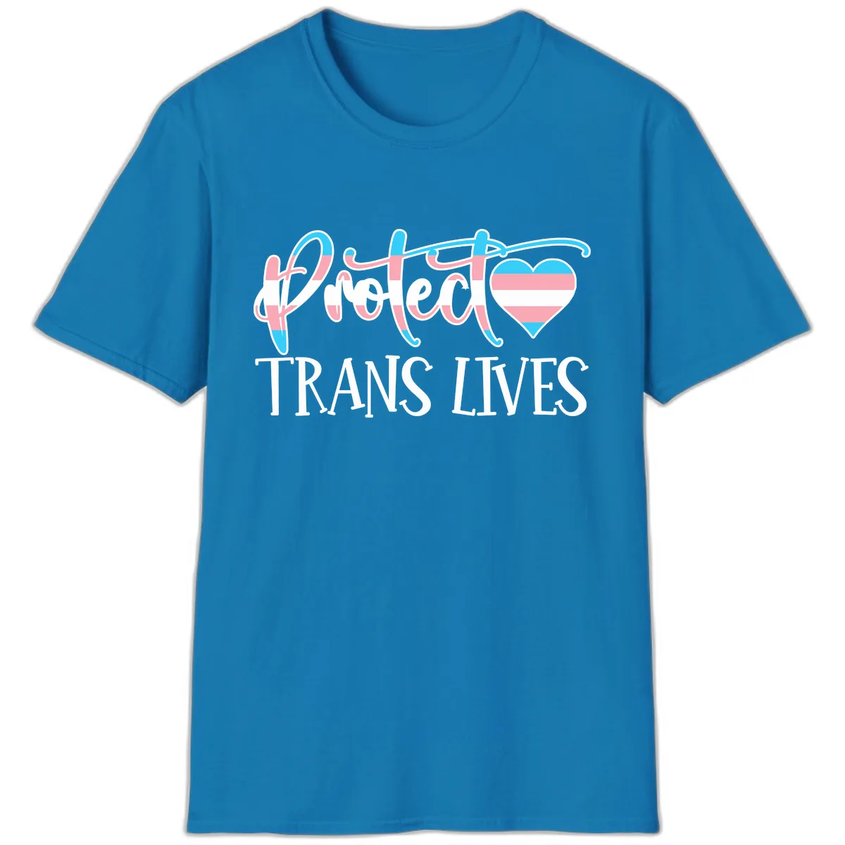 I Heart Trans Lives T-Shirt in Sapphire
