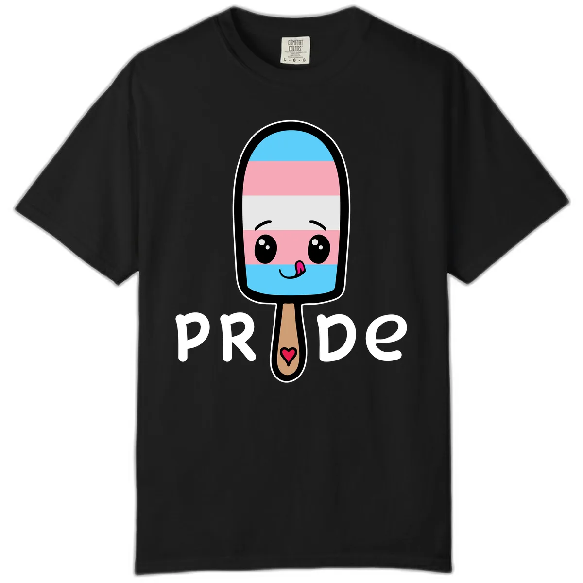 Rainbow Popsicle Pride Comfort Color in Black