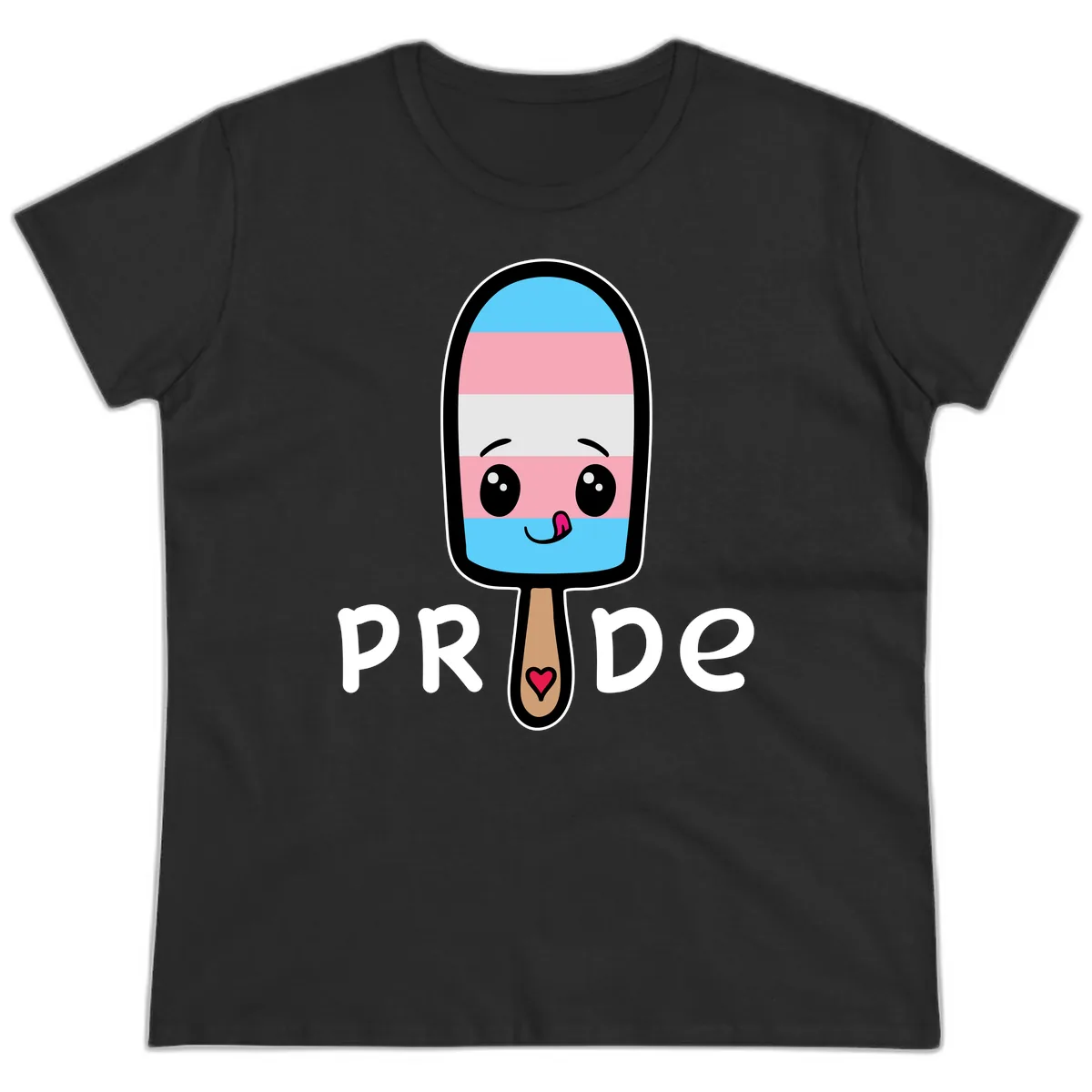 Rainbow Popsicle Pride Ladies Tee in Black