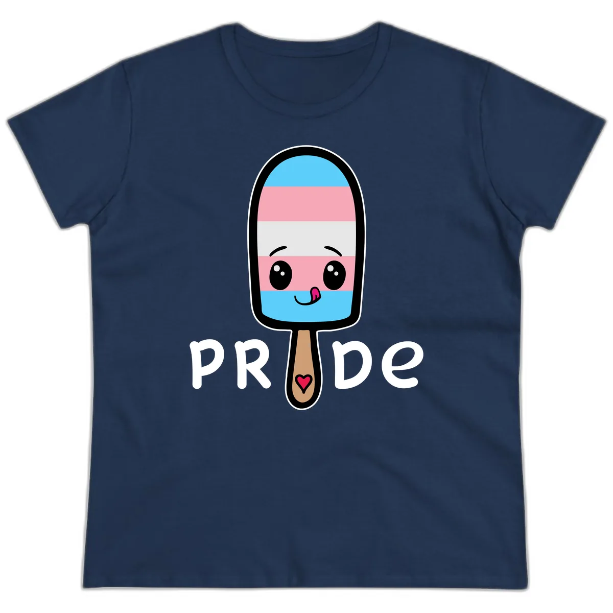 Rainbow Popsicle Pride Ladies Tee in Navy