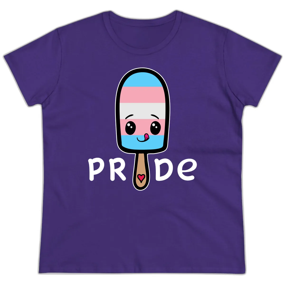 Rainbow Popsicle Pride Ladies Tee in Purple