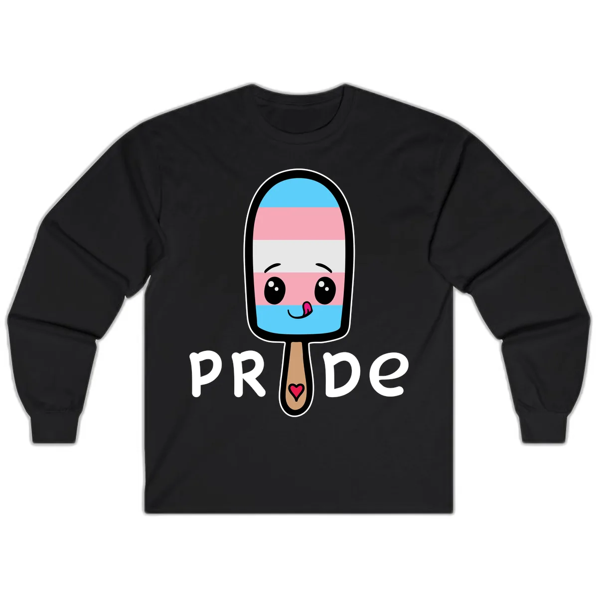 Rainbow Popsicle Pride Long Sleeve in Black