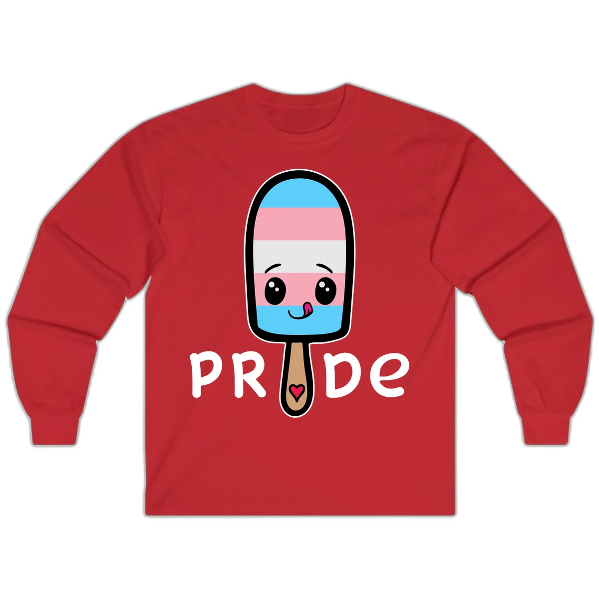 Rainbow Popsicle Pride Long Sleeve in Red