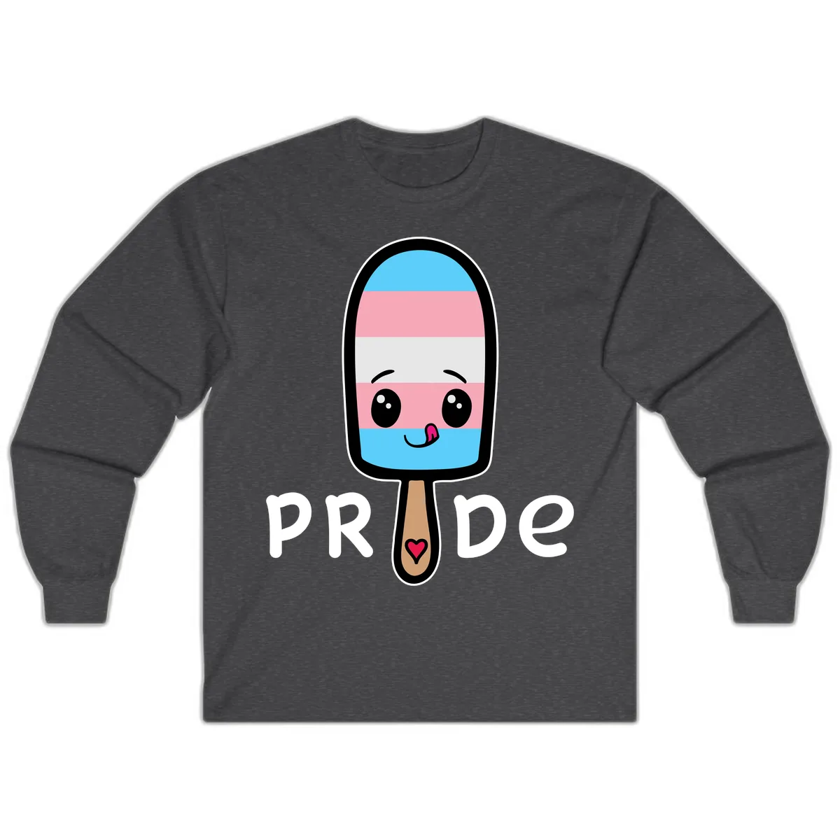 Rainbow Popsicle Pride Long Sleeve in Dark Heather