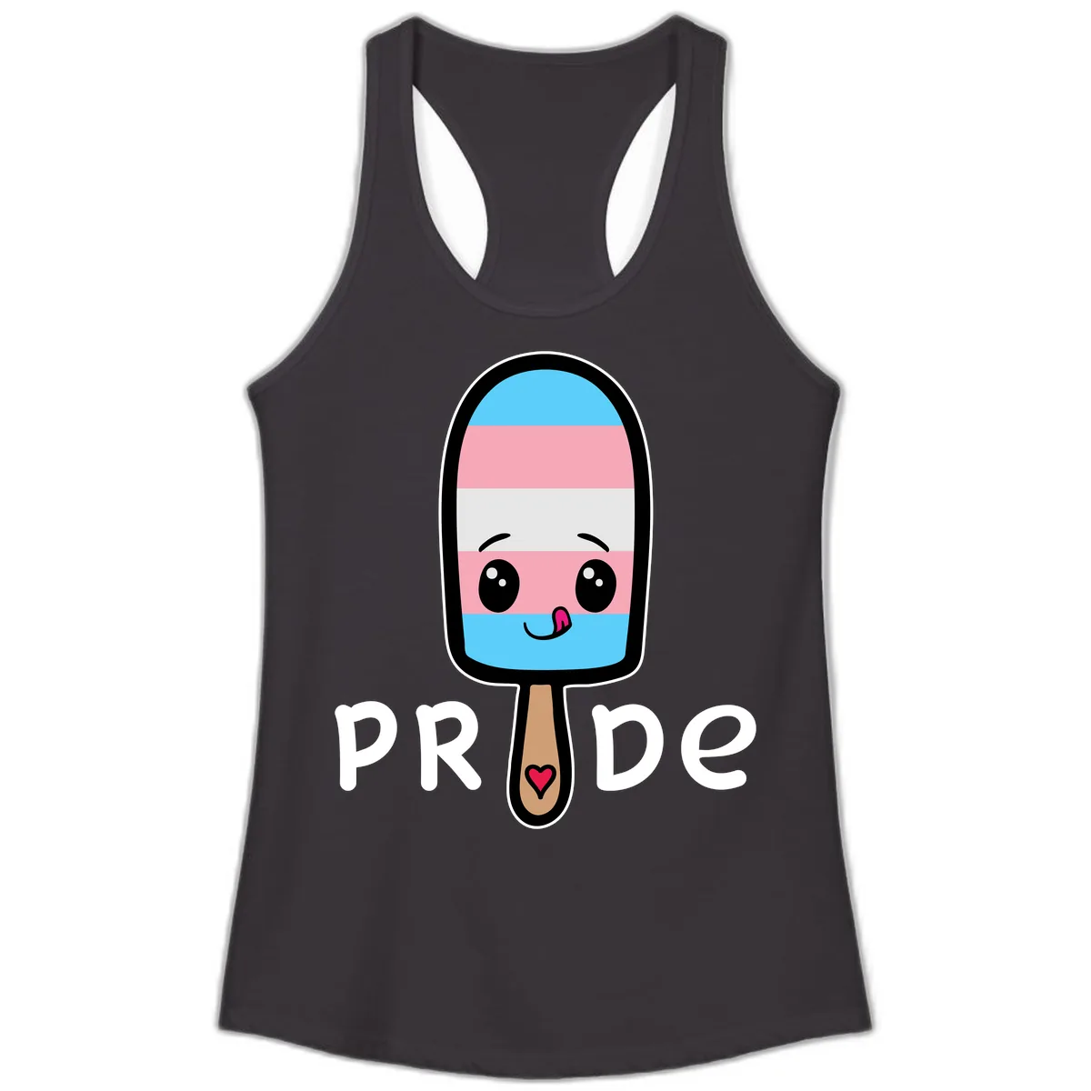 Rainbow Popsicle Pride Ladies Tank in Black
