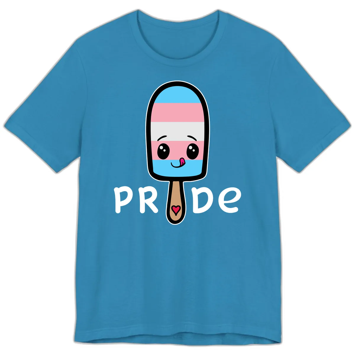 Rainbow Popsicle Pride Premium T-Shirt in Aqua