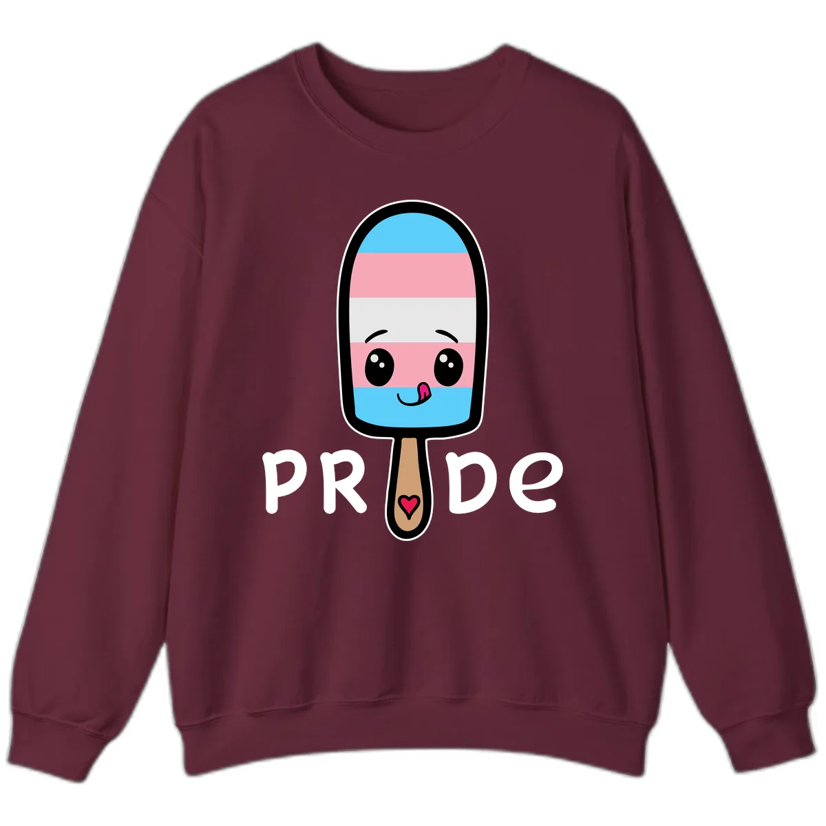 Rainbow Popsicle Pride Sweatshirt in Maroon