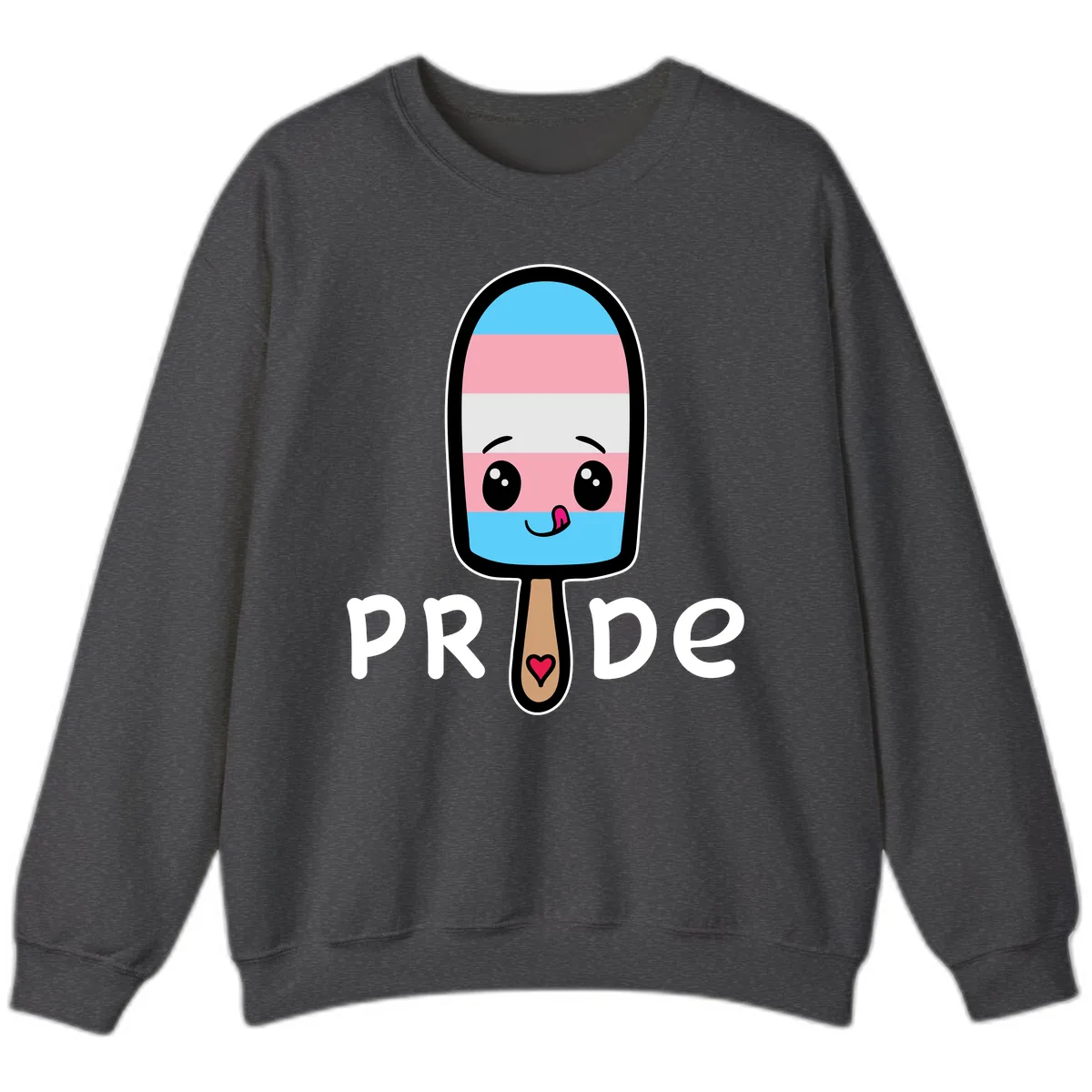 Rainbow Popsicle Pride Sweatshirt in Dark Heather