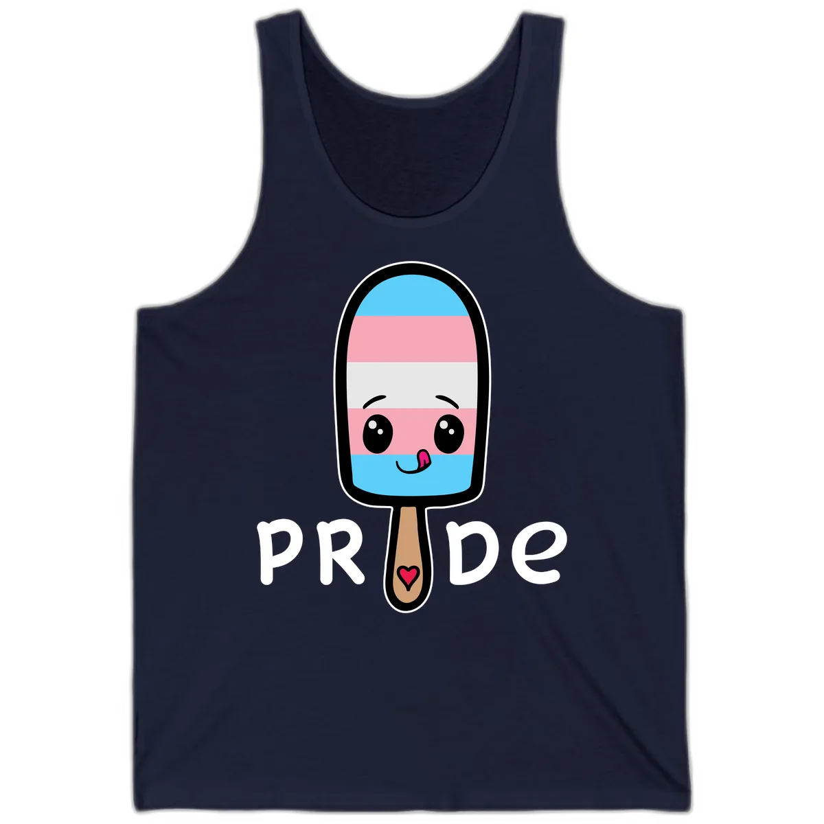 Rainbow Popsicle Pride Tank in Navy
