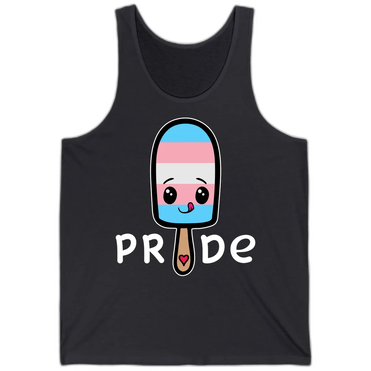 Rainbow Popsicle Pride Tank in Dark Grey