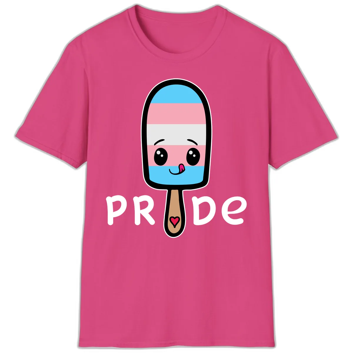 Rainbow Popsicle Pride T-Shirt in Heliconia