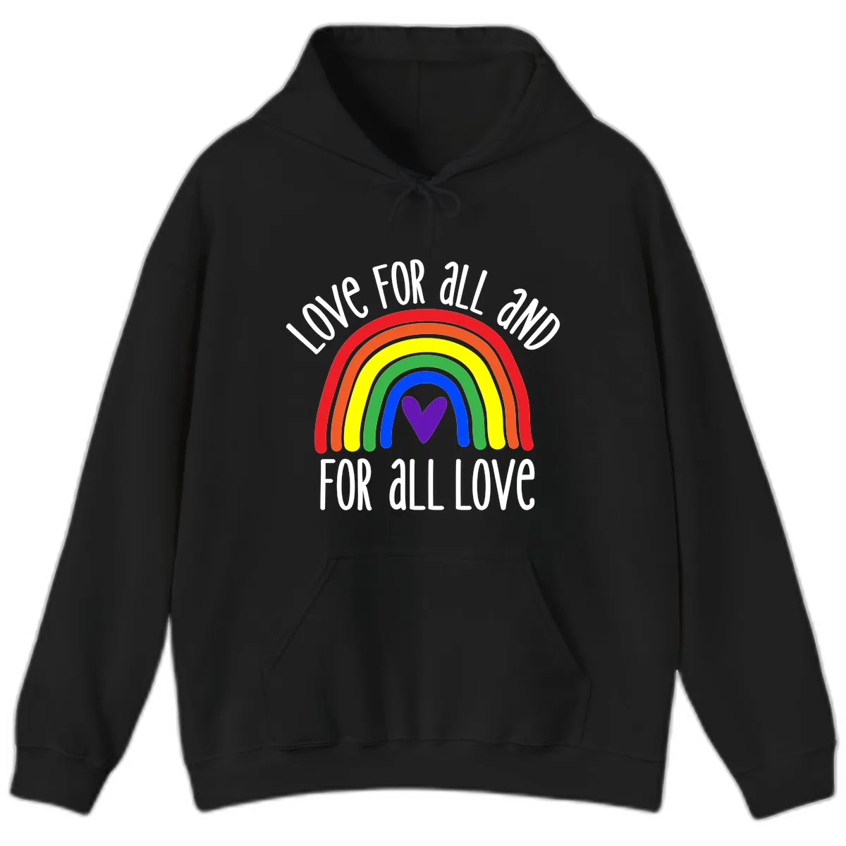 Love For All And All For Love Hoodie in Black