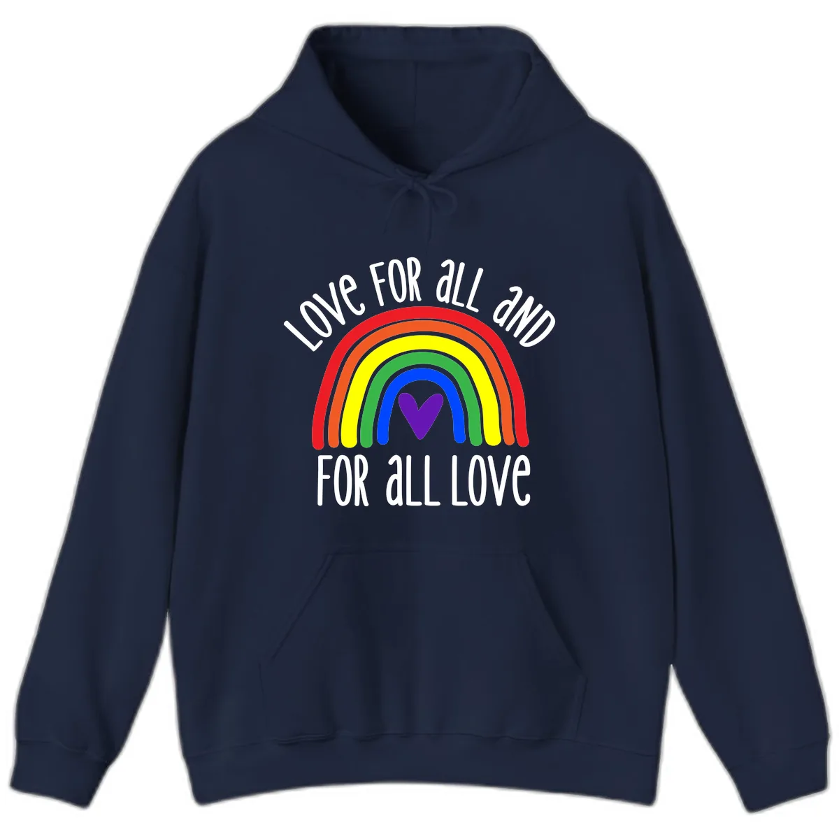Love For All And All For Love Hoodie in Navy