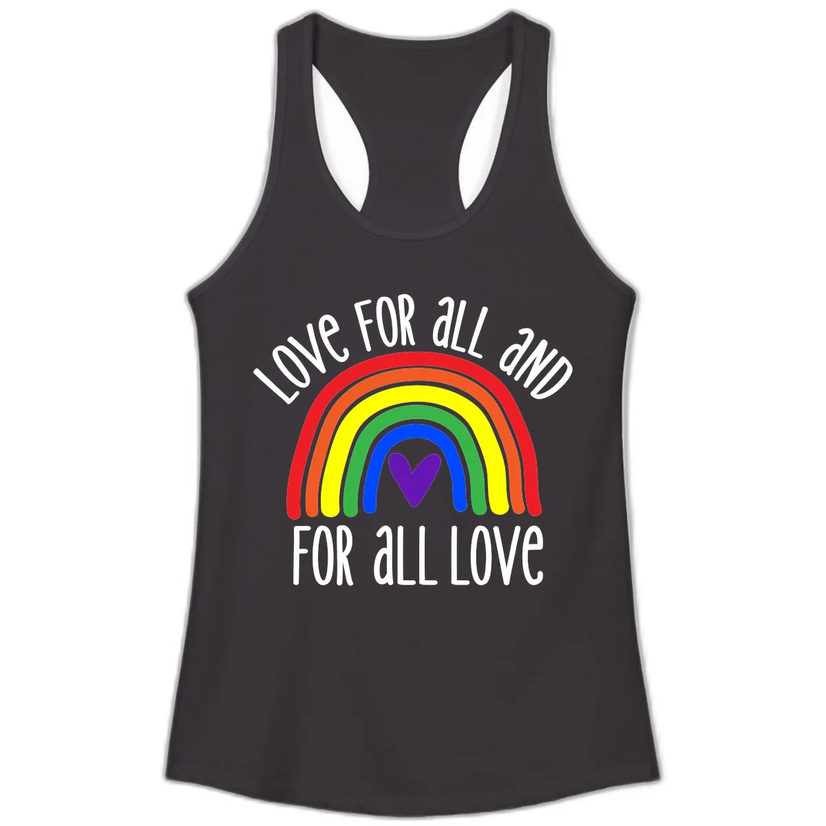 Love For All And All For Love Ladies Tank in Black