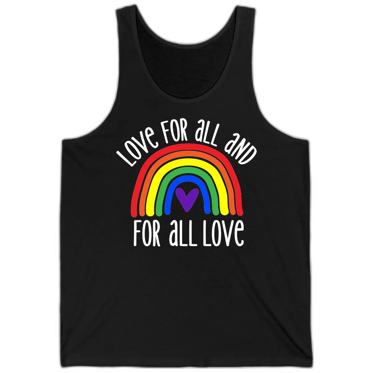 Love For All And All For Love Tank in Black