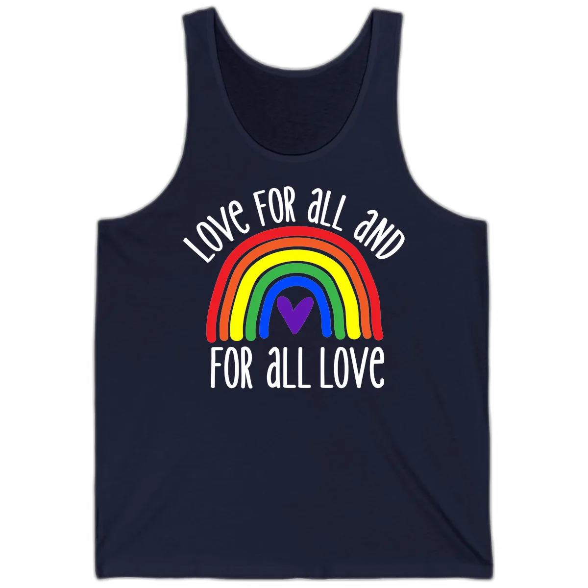 Love For All And All For Love Tank in Navy