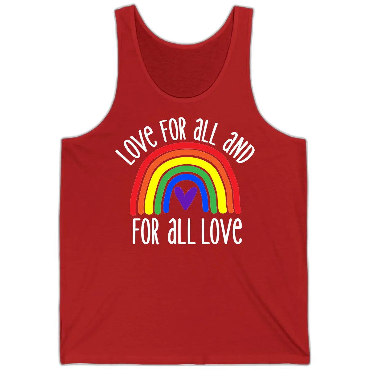 Love For All And All For Love Tank in Red