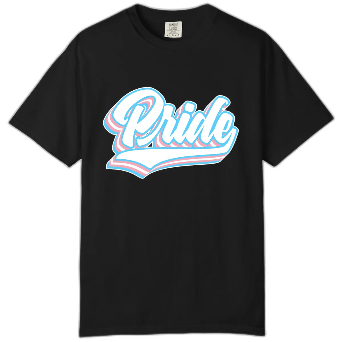 Pride Wave Retro Script Comfort Color in Black