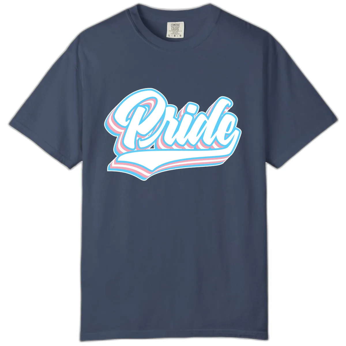 Pride Wave Retro Script Comfort Color in Midnight