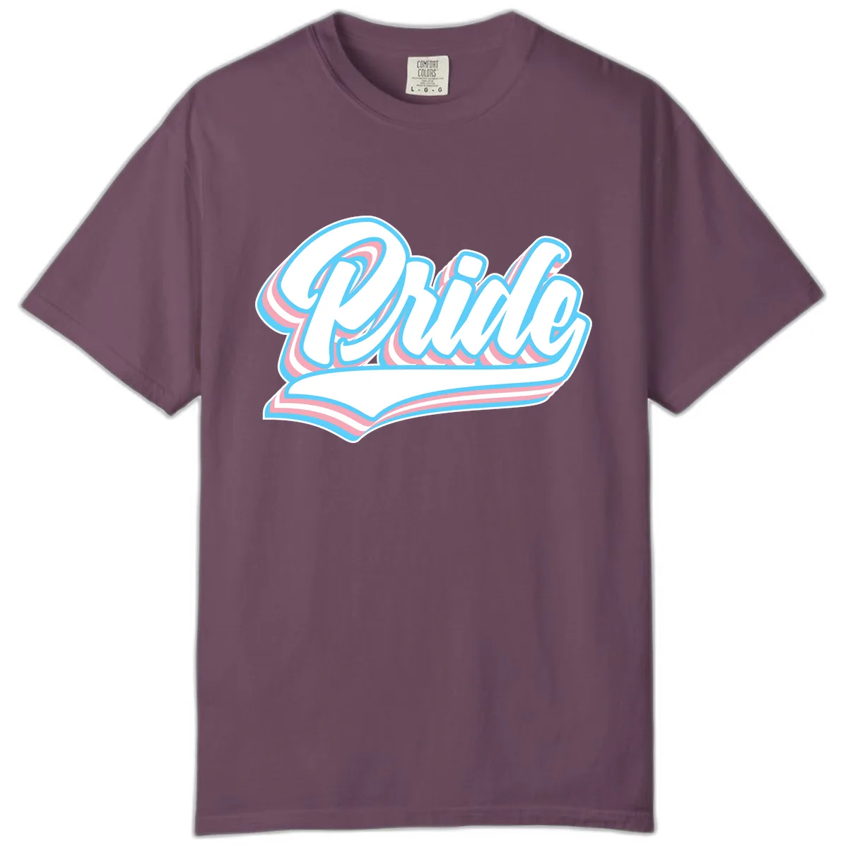 Pride Wave Retro Script Comfort Color in Berry