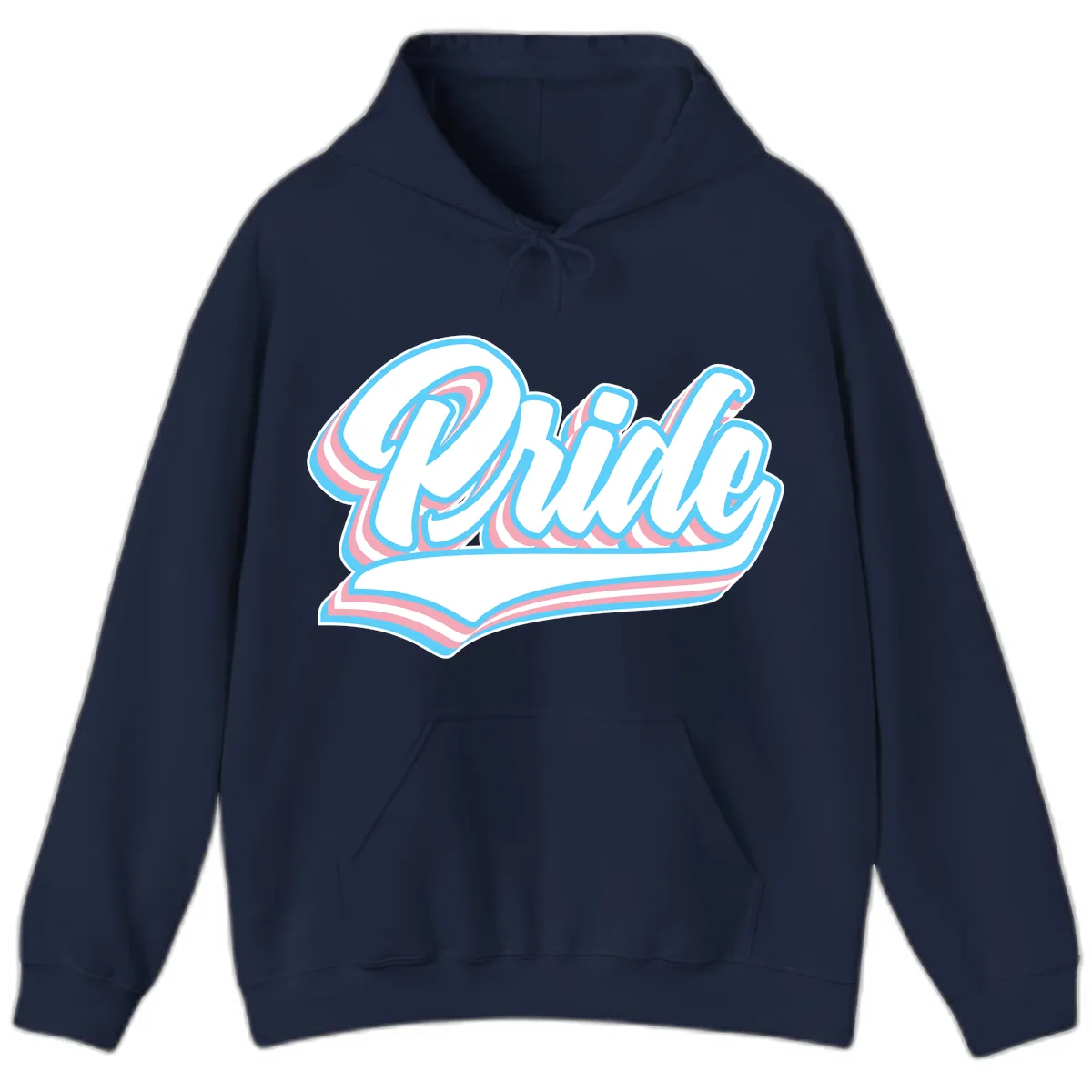 Pride Wave Retro Script Hoodie in Navy