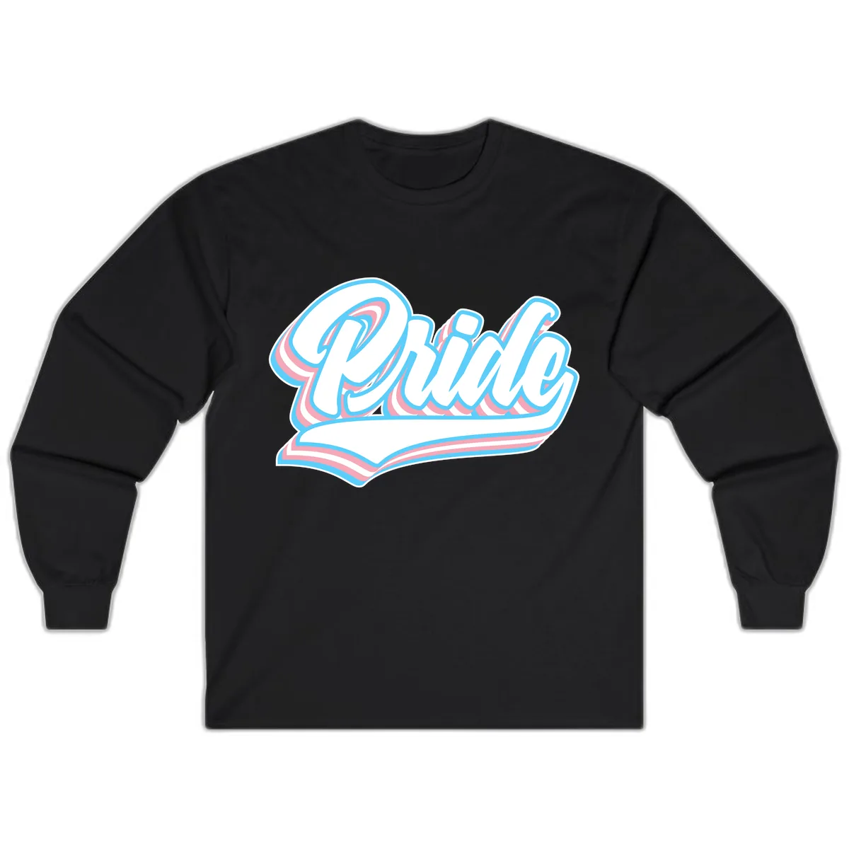 Pride Wave Retro Script Long Sleeve in Black