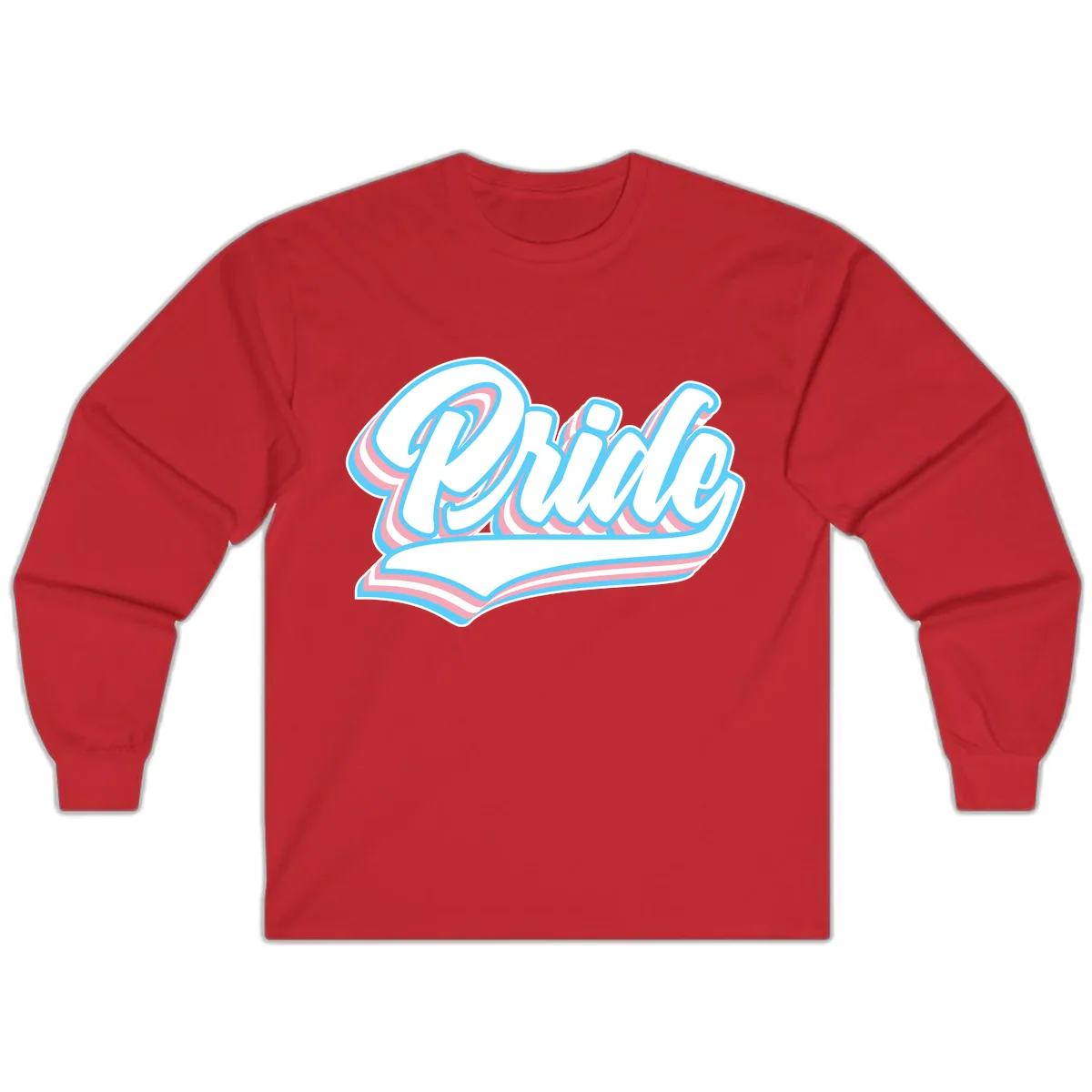 Pride Wave Retro Script Long Sleeve in Red