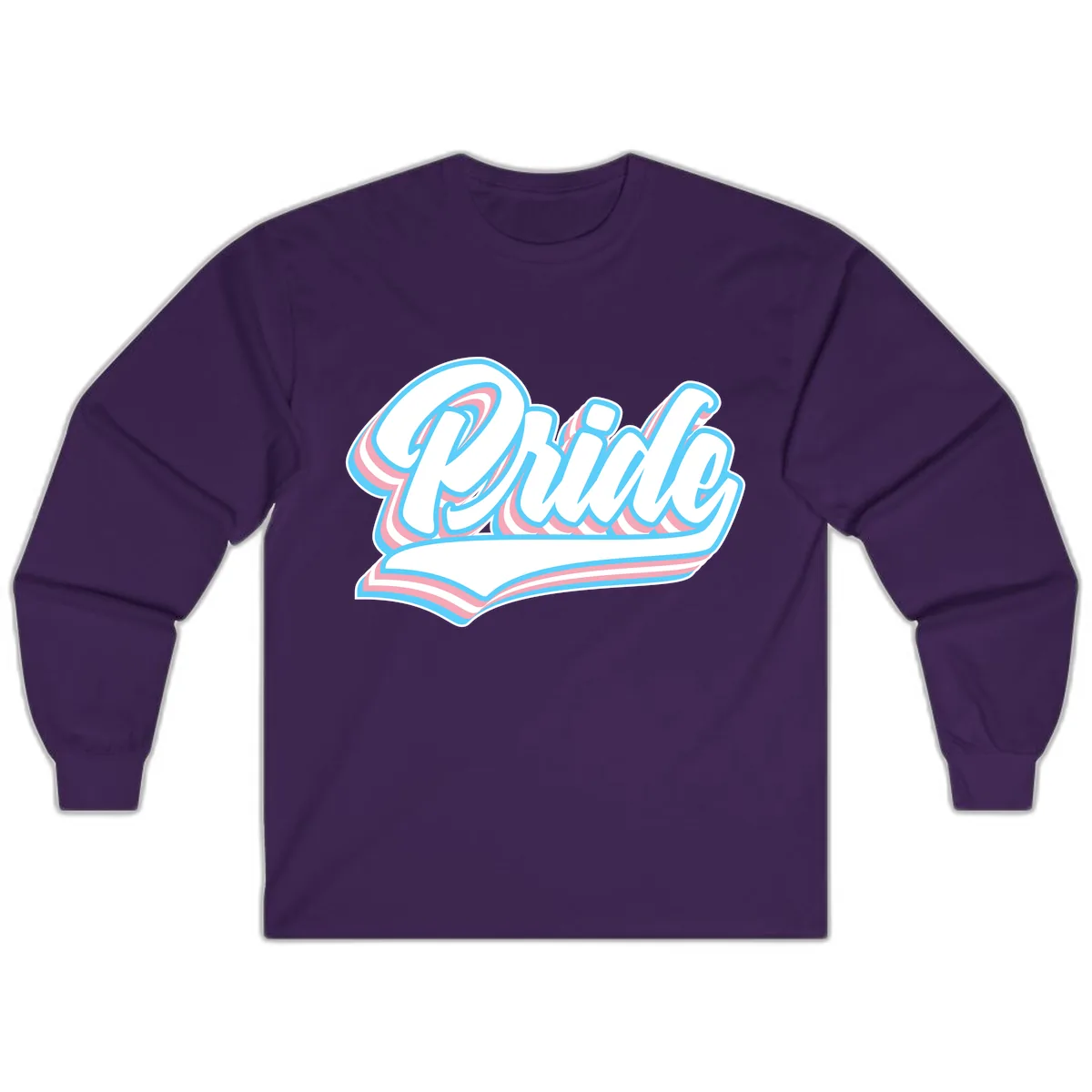 Pride Wave Retro Script Long Sleeve in Purple