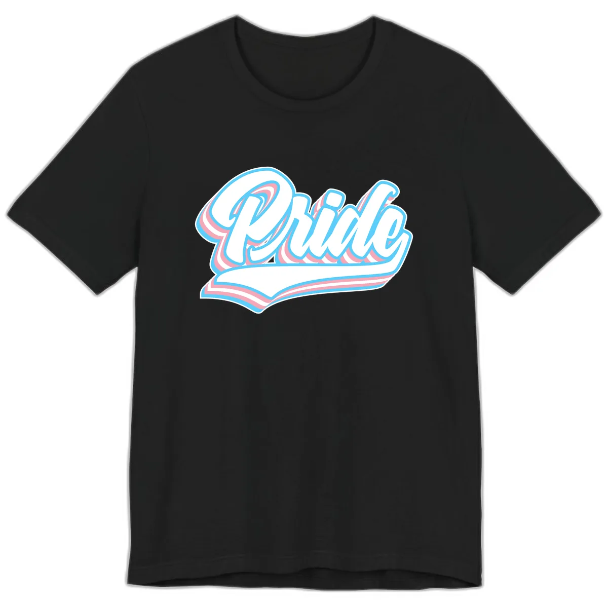 Pride Wave Retro Script Premium T-Shirt in Black