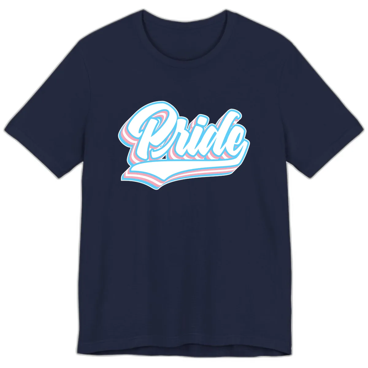 Pride Wave Retro Script Premium T-Shirt in Navy