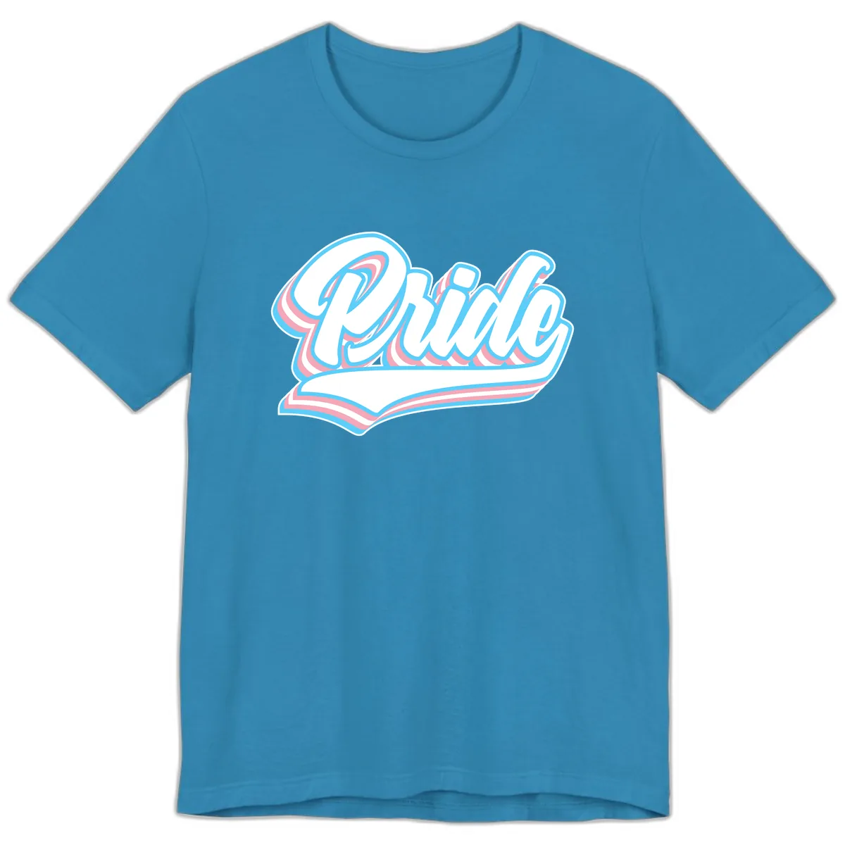 Pride Wave Retro Script Premium T-Shirt in Aqua
