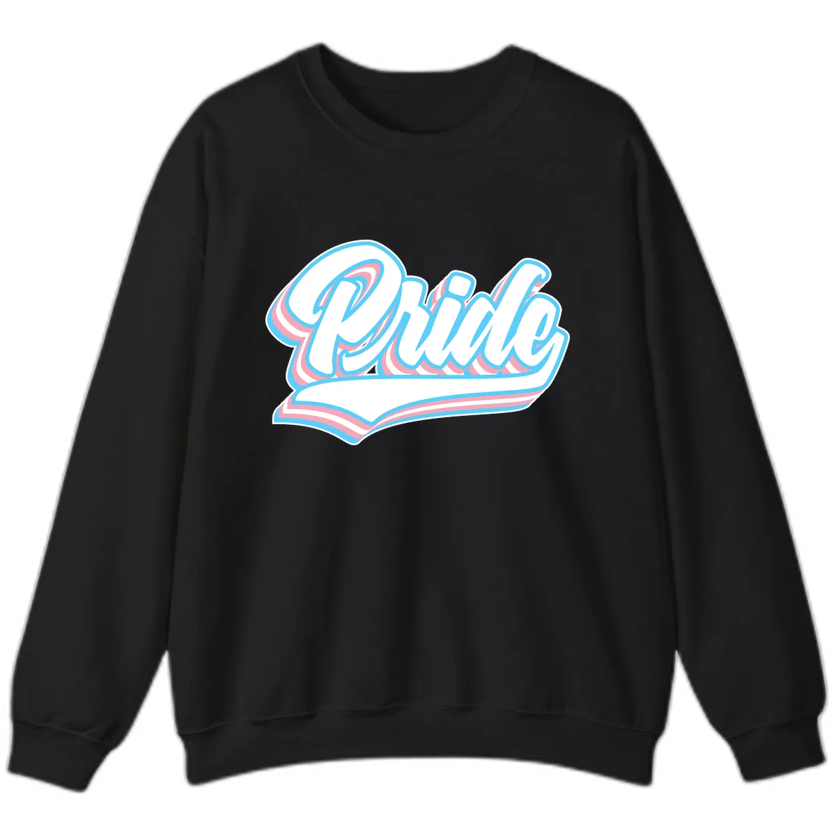 Pride Wave Retro Script Sweatshirt in Black