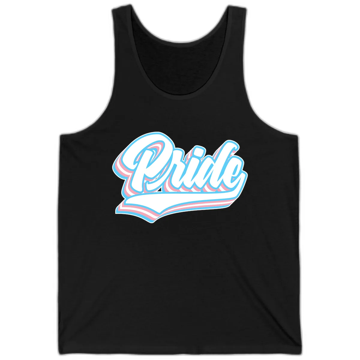 Pride Wave Retro Script Tank in Black